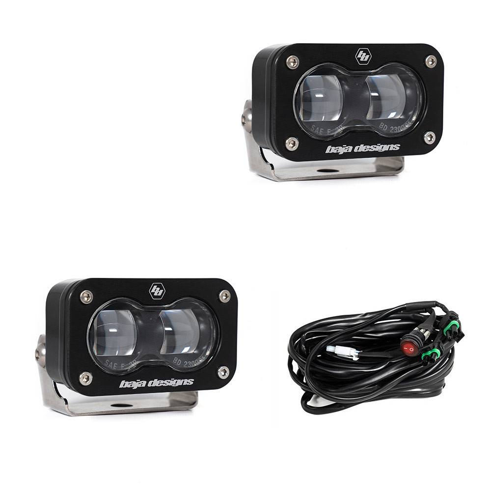 Image of Baja Designs 237801 S2 SAE LED Auxiliary Light Pod Pair - Clear - Universal