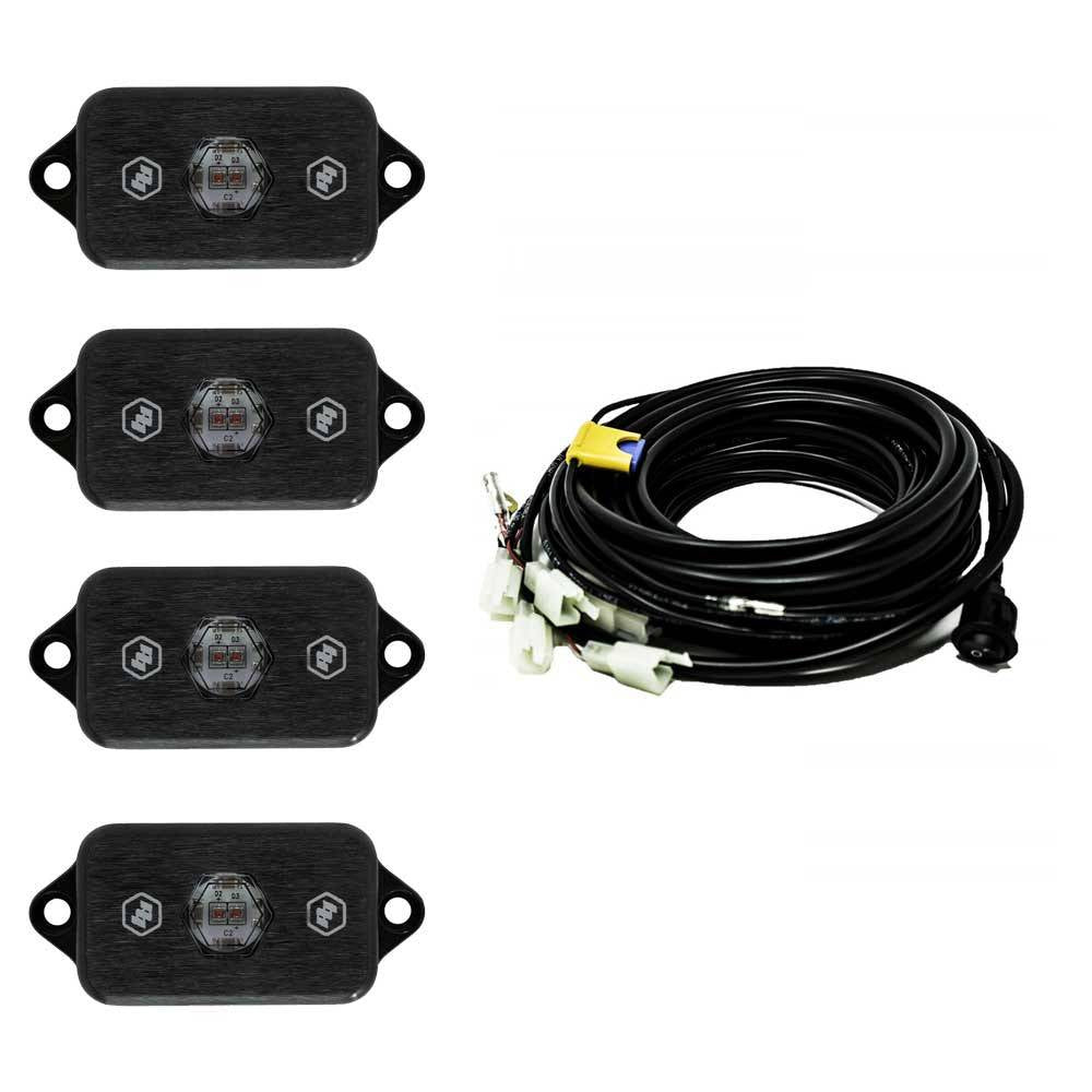 Image of Baja Designs 447055 Red LED Rock Light- 400 Lumens Forward Projecting Universal
