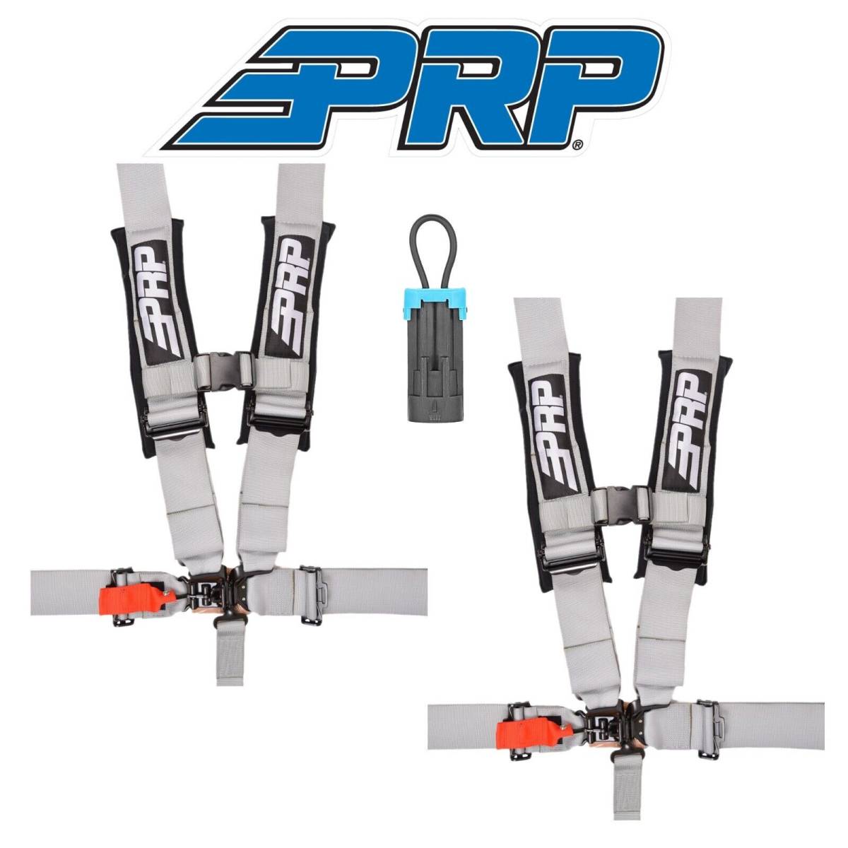 Image of PRP (2) Gray 5-Point 3" Harness/Seat Belt Bypass Connector For Polaris & Can-Am