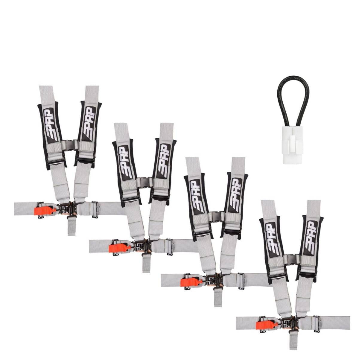 Image of PRP (4) Gray 5-Point 3" Harness/Seat Belt Bypass Connector For Yamaha YXZ1000
