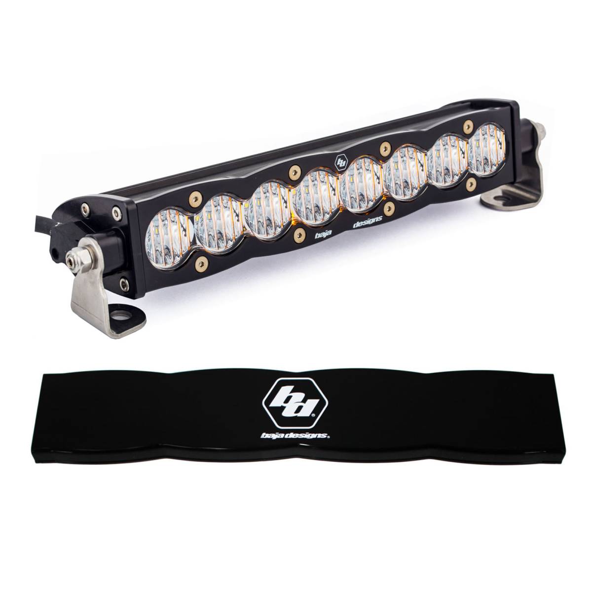 Image of Baja Designs 10" Clear Wide Cornering S8 Straight LED Light Bar W/ Rock Guard