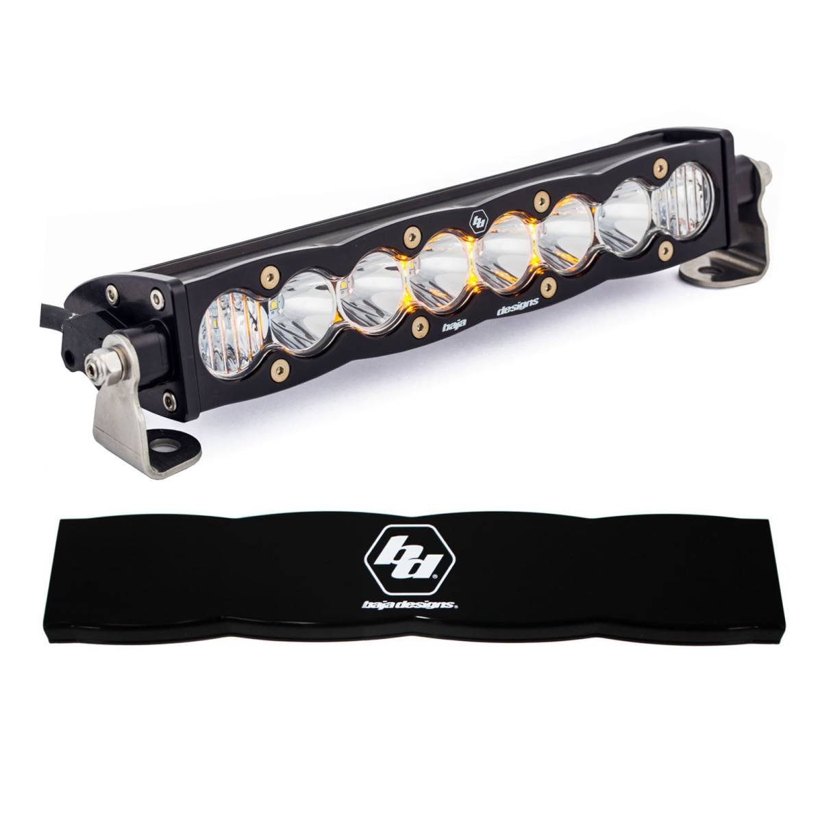 Image of Baja Designs 10" Clear Driving/Combo S8 Straight LED Light Bar W/ Rock Guard