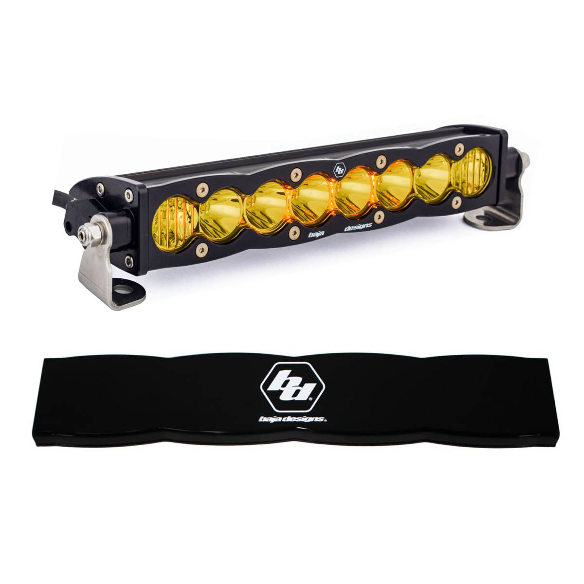 Image of Baja Designs 10" Amber Driving/Combo S8 Straight LED Light Bar W/ Rock Guard