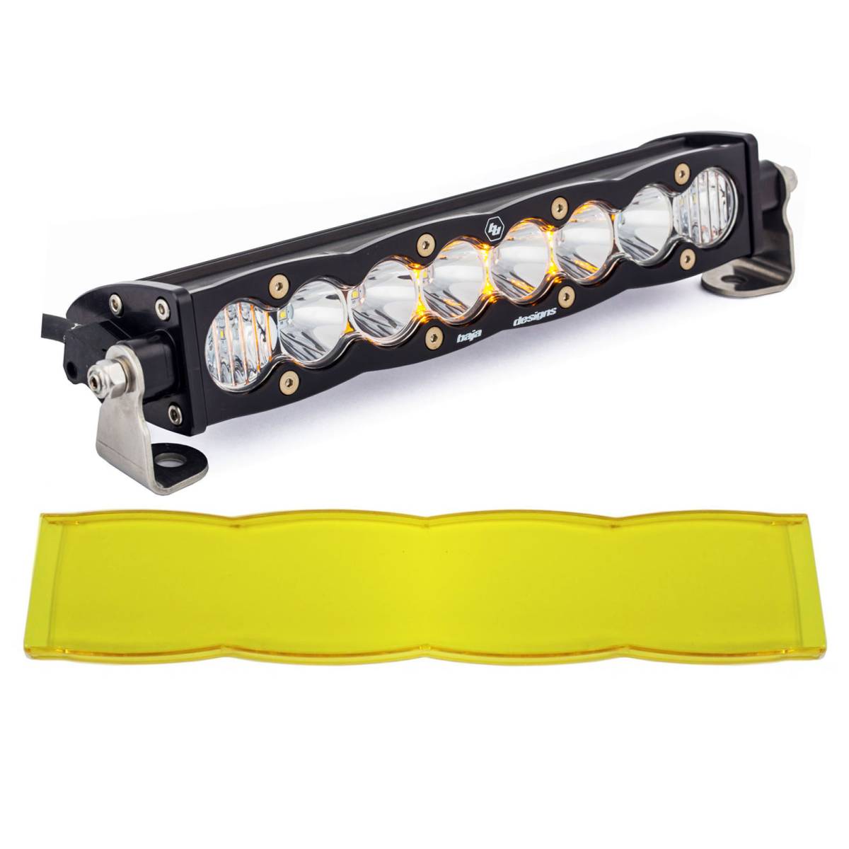 Image of Baja Designs 10" Clear Driving/Combo S8 Straight LED Light Bar W/ Amb Rock Guard
