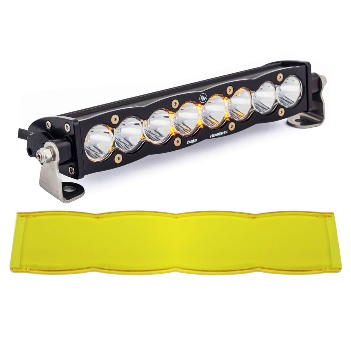Image of Baja Designs 10" Clear Spot S8 Straight LED Light Bar W/ Amber Rock Guard