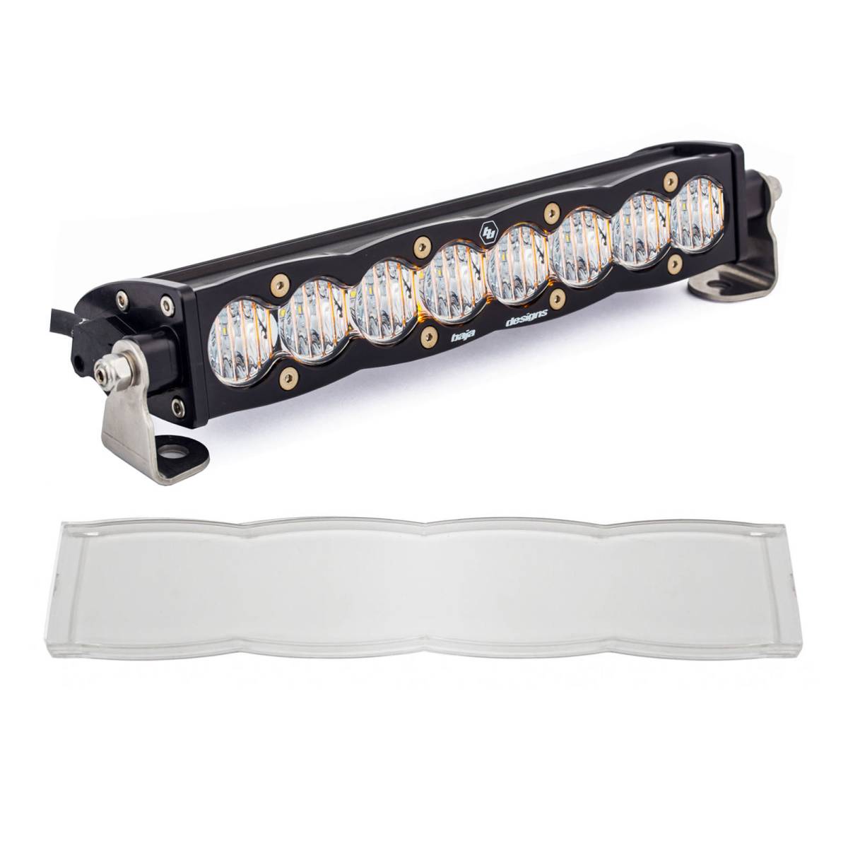 Image of Baja Designs 10" Clear Wide Cornering S8 Straight LED Light Bar W/CLR Rock Guard