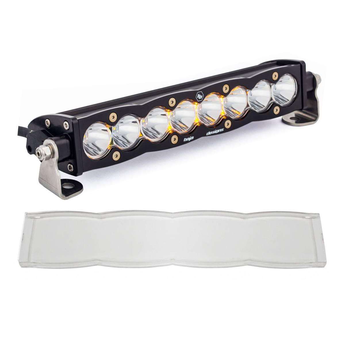 Image of Baja Designs 10" Clear Spot S8 Straight LED Light Bar W/ Clear Rock Guard