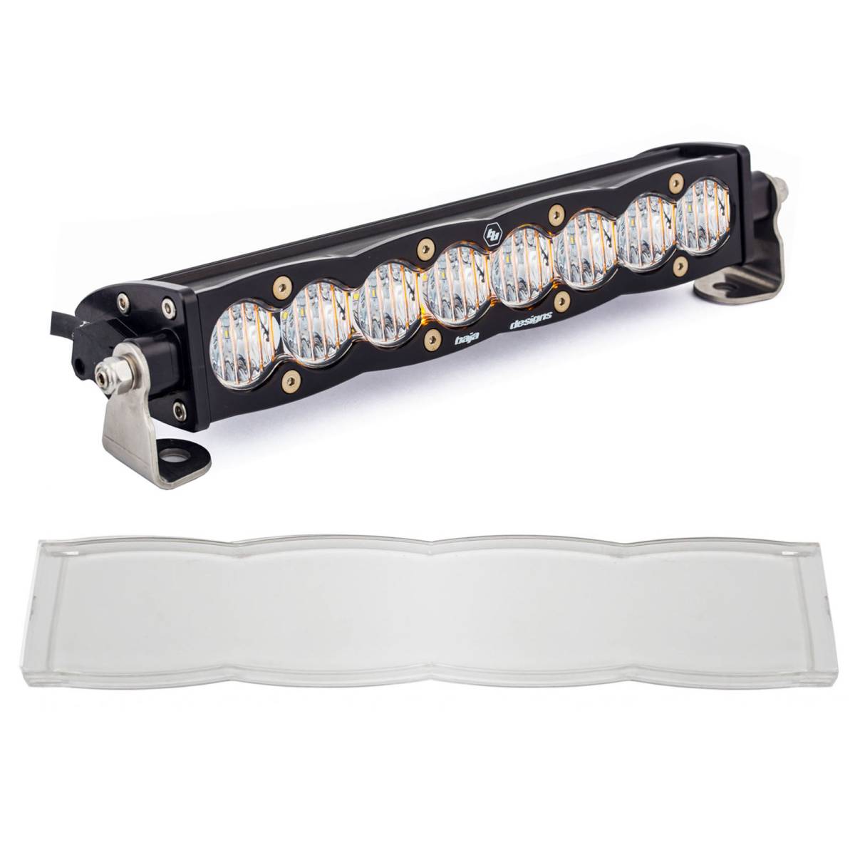 Image of Baja Designs 10" Clear Work/Scene S8 Straight LED Light Bar W/ Clear Rock Guard