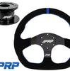 Image of PRP Comp-R Suede Steering Wheel W/ QR 6-Bolt Hub, Blue Stripe For YAMAHA YXZ