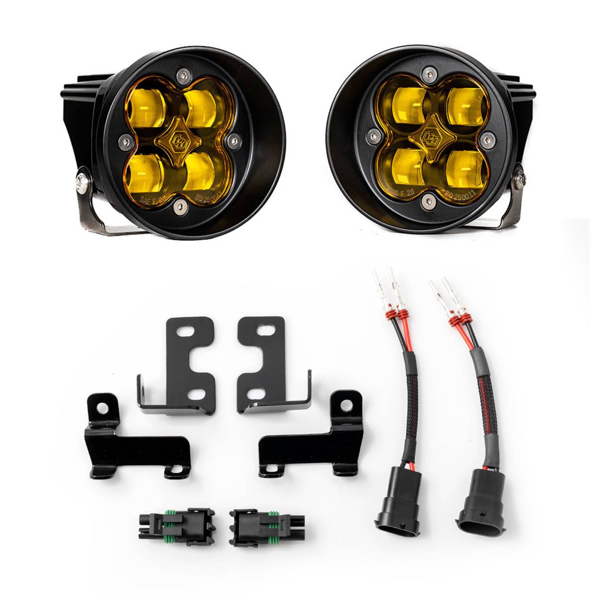 Image of Baja Designs Squadron-R Amber SAE LED Fog Light Kit For 2010+ 4Runner | Tacoma | Tundra