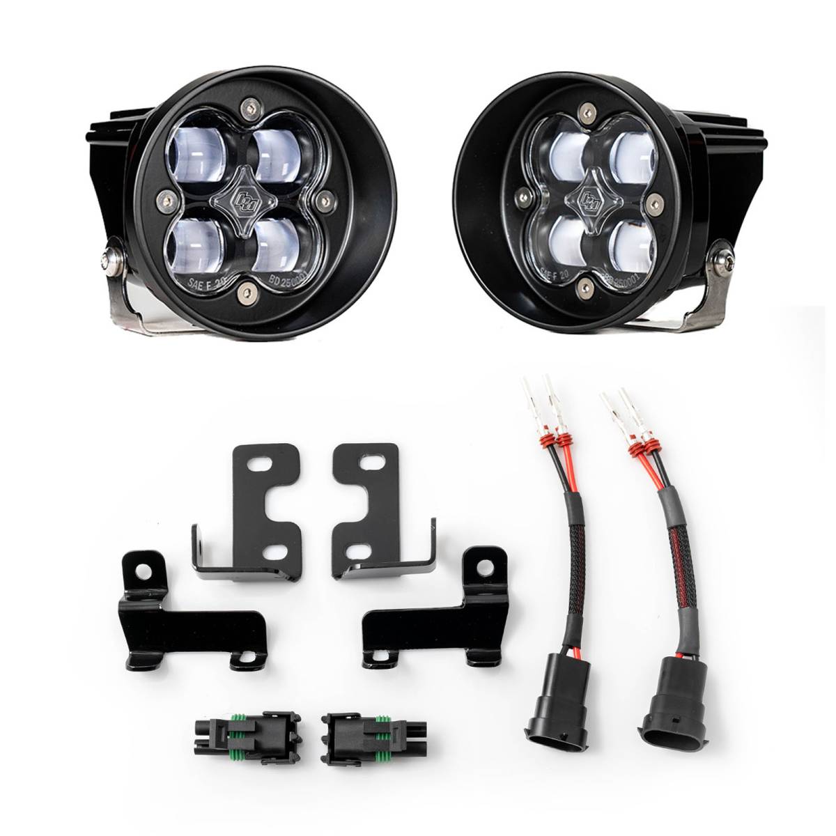 Image of Baja Designs Squadron-R Clear SAE LED Fog Light Kit For 2010+ 4Runner | Tacoma | Tundra