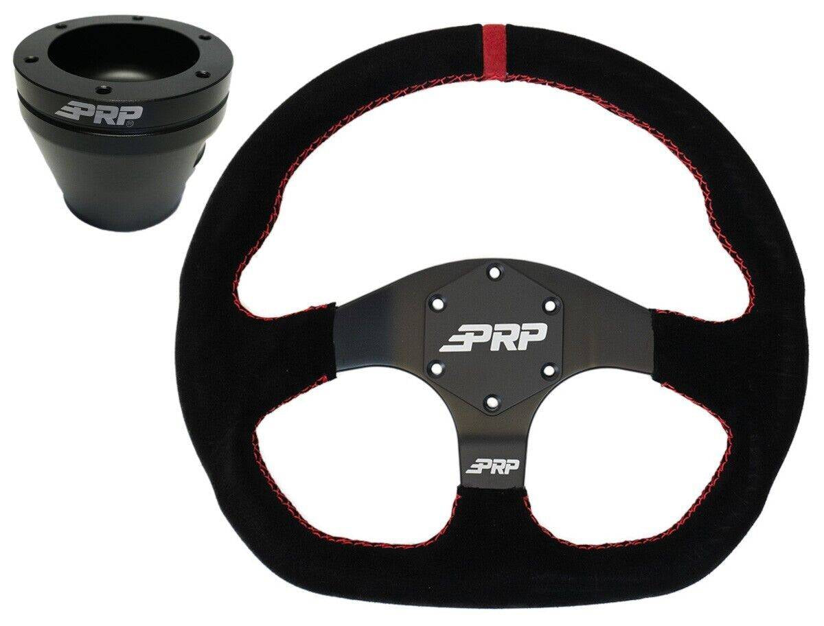 Image of PRP Comp-R Suede Wheel Red Stripe W/ UTV Hub Adapter For Polaris/Can-Am