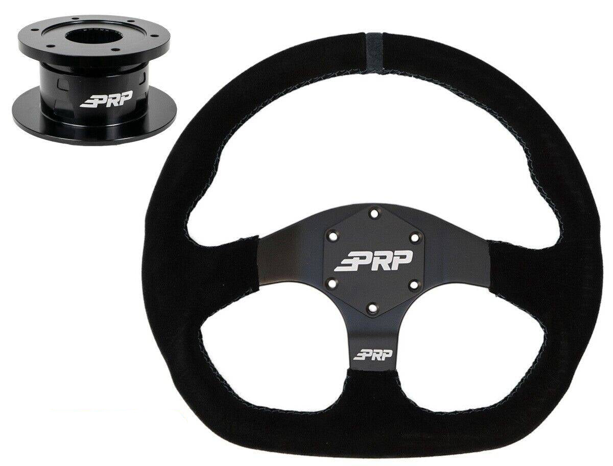 Image of PRP Comp-R Suede Wheel Black Stripe W/ Quick Release Hub For EZGO Golf Carts