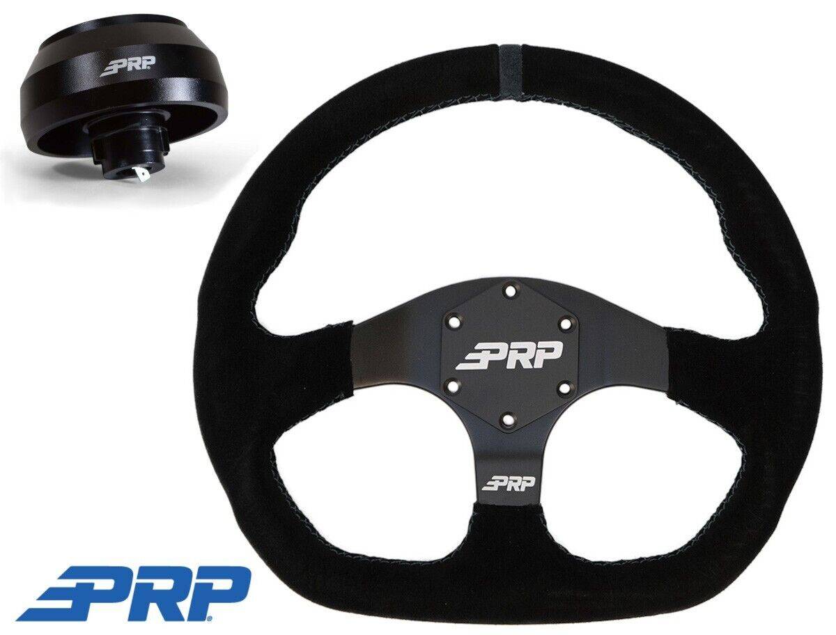 Image of PRP Comp-R Suede Wheel Black Stripe W/ Adapter Hub for Toyota Tacoma (2005-2021)