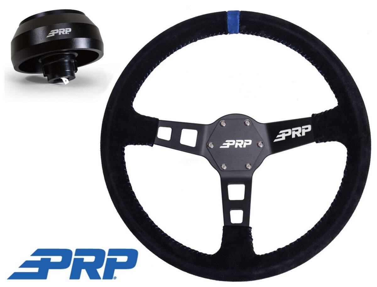 Image of PRP Deep Dish Suede Wheel Blue Stripe W/ Adapter For Toyota Tacoma (2005-2021)