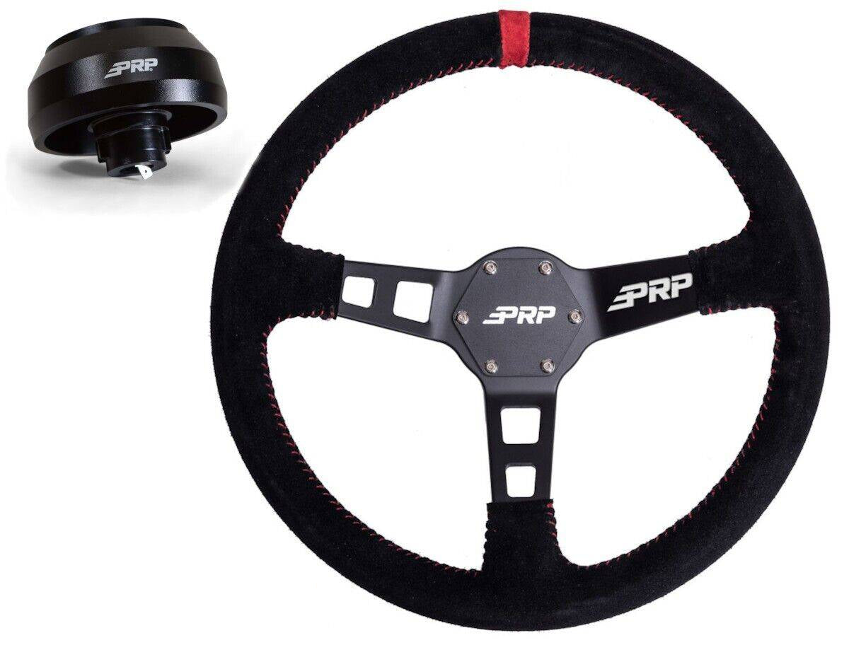 Image of PRP Deep Dish Suede Wheel Red Stripe W/ Wheel Hub For Toyota Tacoma (2005-2021)