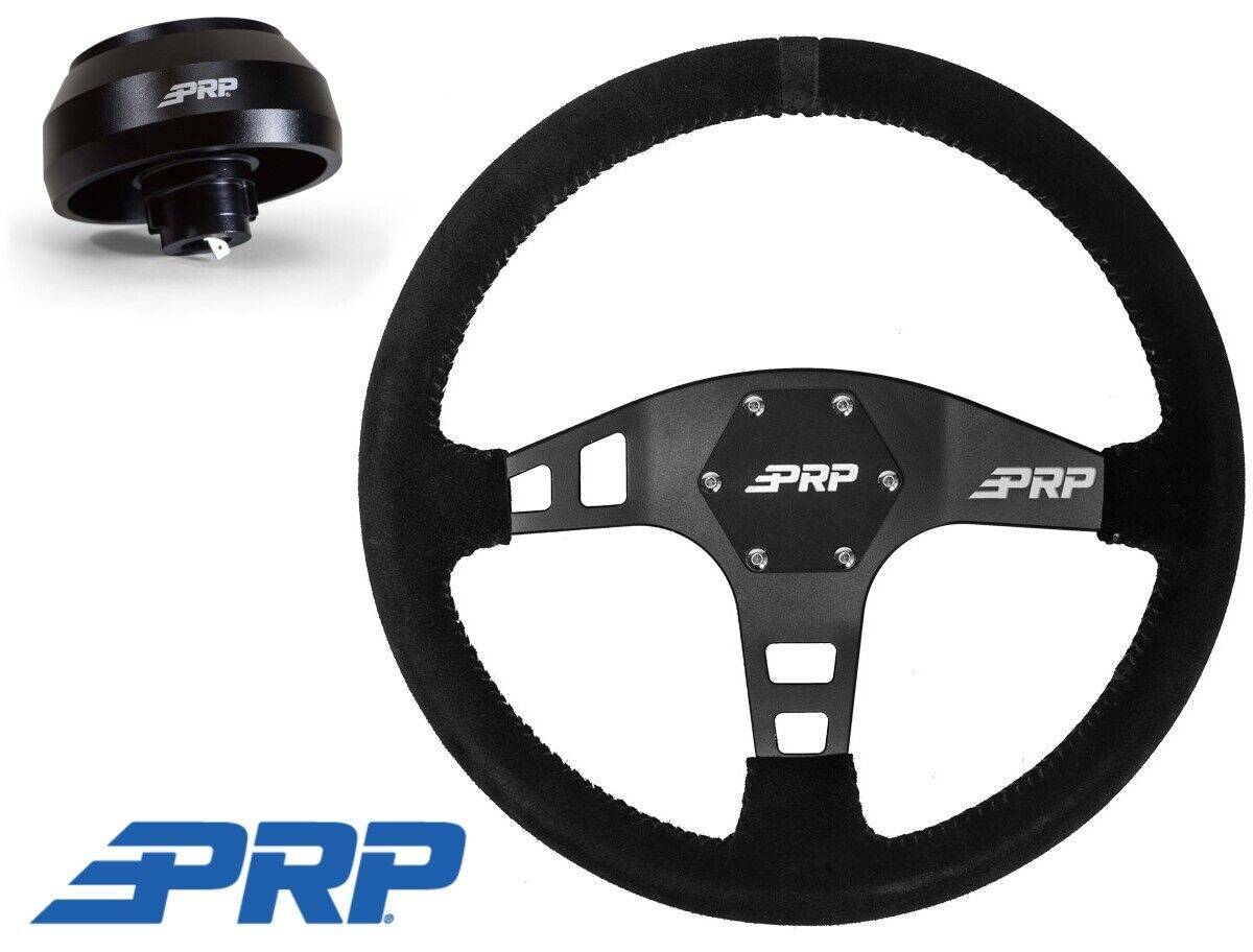 Image of PRP Suede Steering Wheel Black Stripe/6 Bolt Hub For Toyota Tacoma (2005-2021)