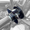 Image of PRP Deep Dish Leather Wheel Blue Stripe/Quick Release Hub For EZGO Golf Carts