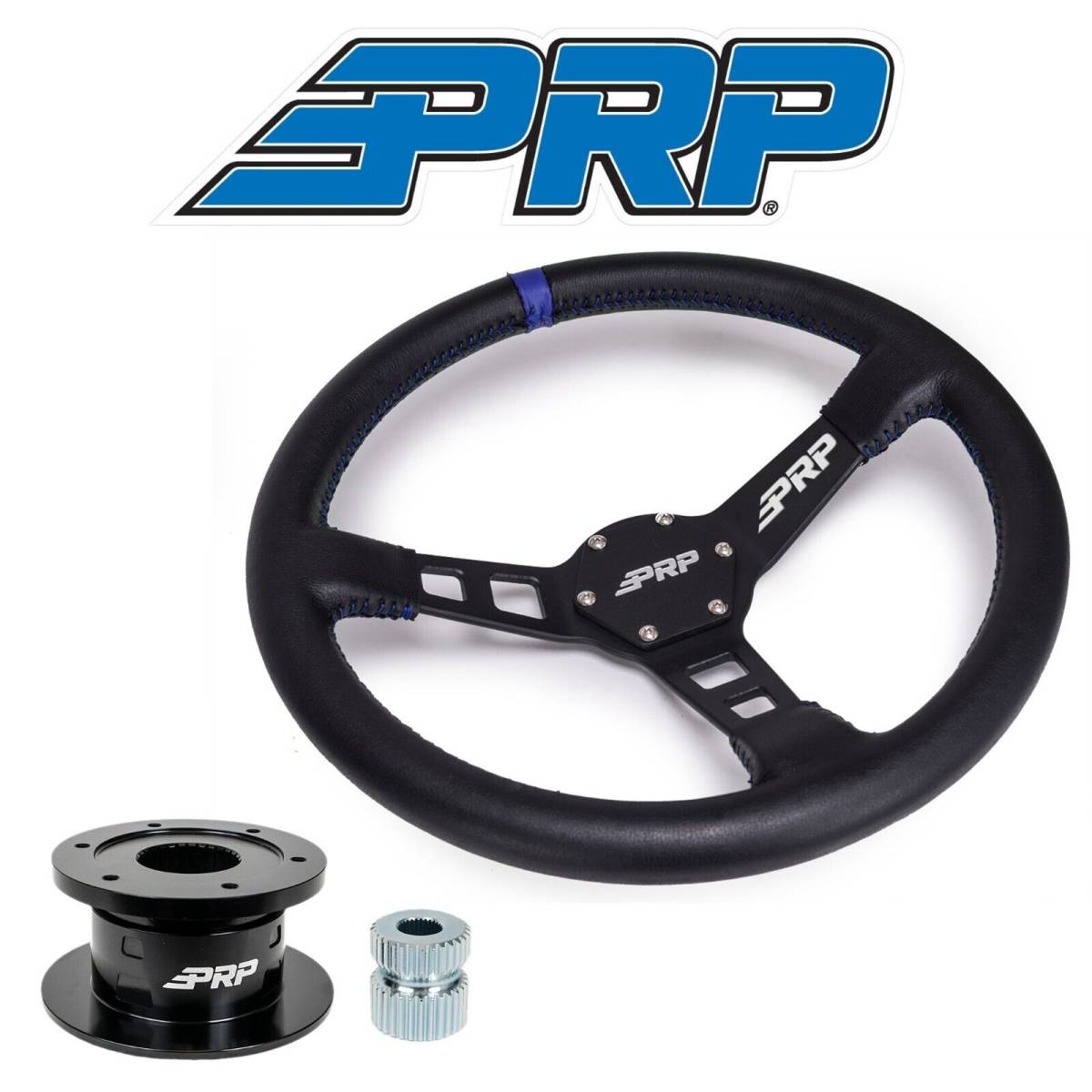 Image of PRP Deep Dish Leather Wheel Blue Stripe/Quick Release Hub For Yamaha Viking/YXZ