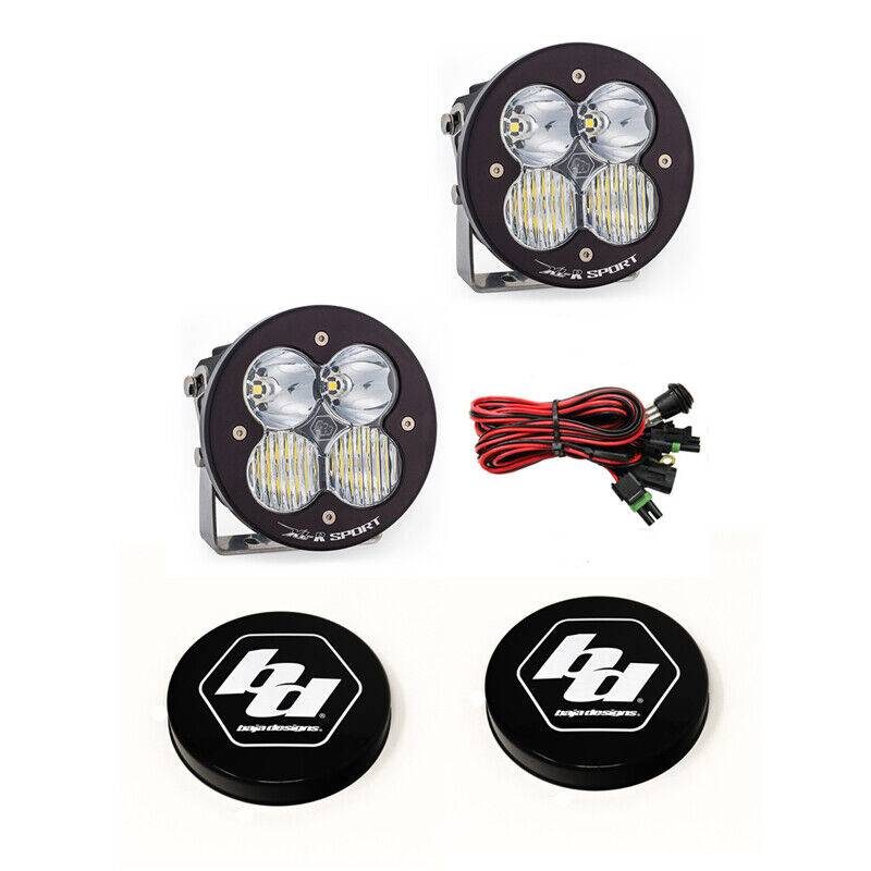 Image of Baja Designs XL-R Sport LED Pair Driving/Combo Light Kit & Rock Guards Black