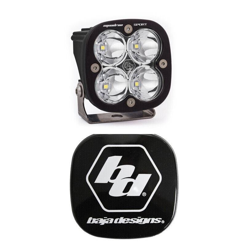 Image of Baja Designs Squadron Sport LED Spot Light Kit & Rock Guard Black