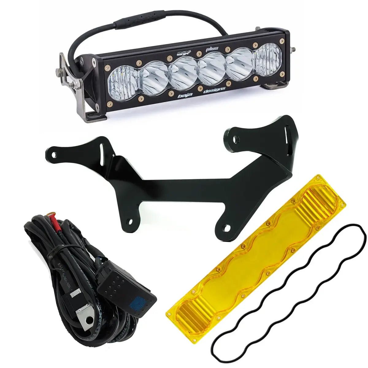 Image of Baja Designs® OnX6+ 10" LED Shock Mount Kit w/Amber Lens For Can-Am Maverick X3