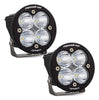 Image of Baja Designs 587801 Black Squadron R Sport Spot Beam LED Lights Pair