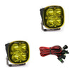 Image of Baja Designs Squadron Sport LED Pair Spot Amber Light Kit & Black Rock Guards