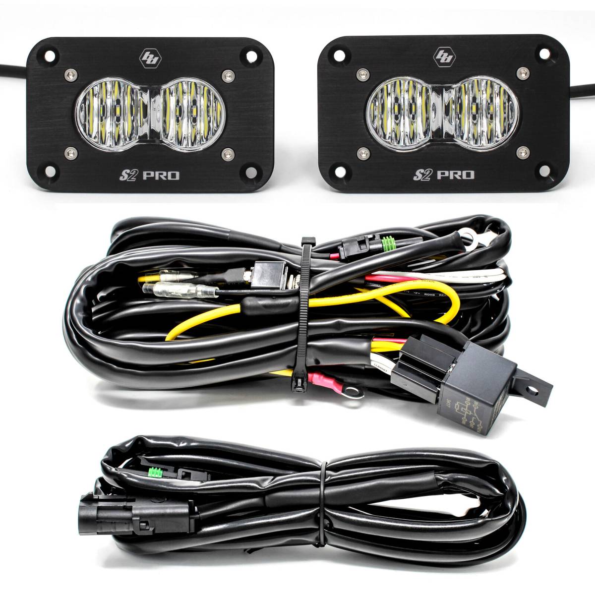 Image of Baja Designs 487807 Flush Mount S2 Pair LED Light Pod Kit Wide Cornering