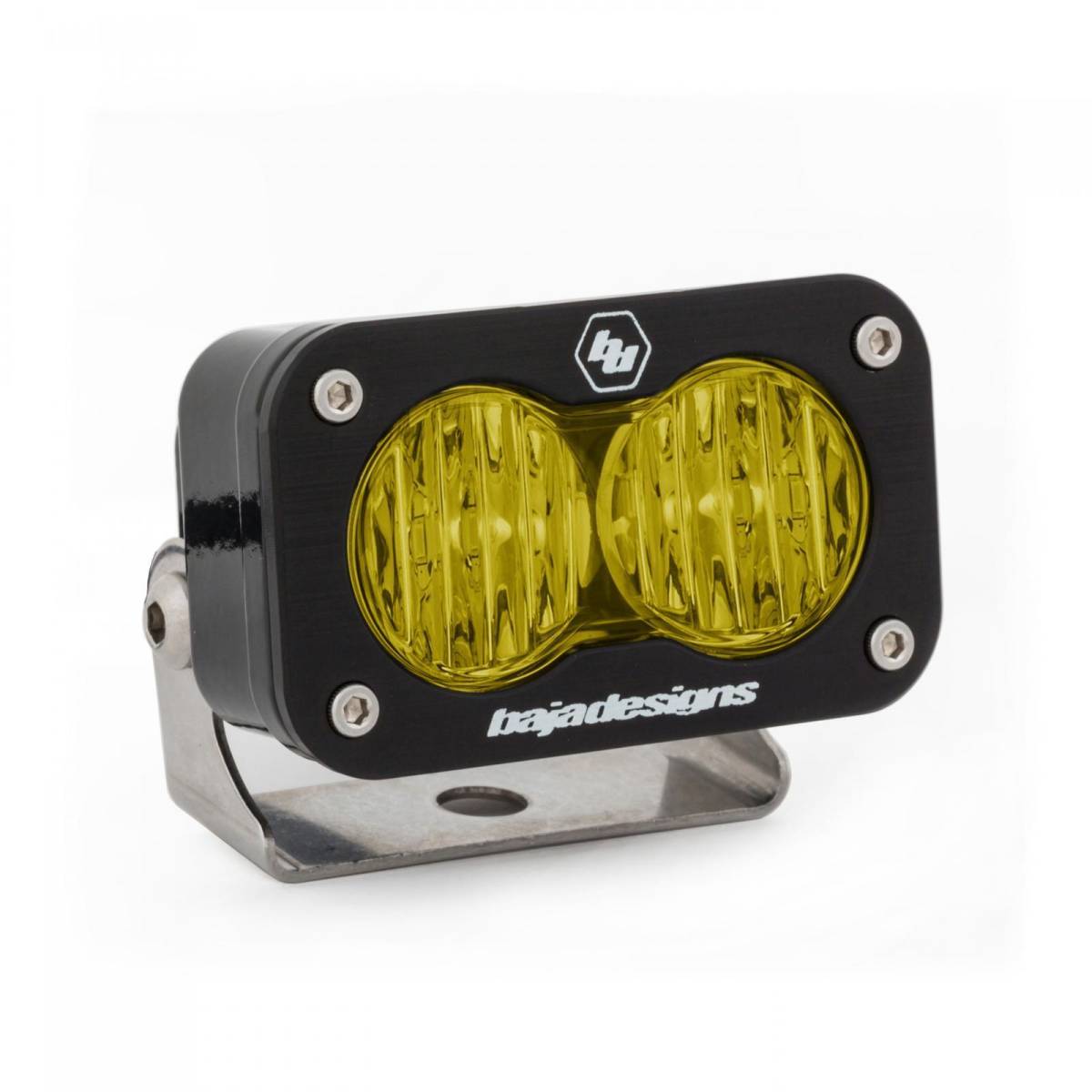 Image of Baja Designs 480015 Black S2 Pro Amber Wide Cornering Beam 5000K LED Light