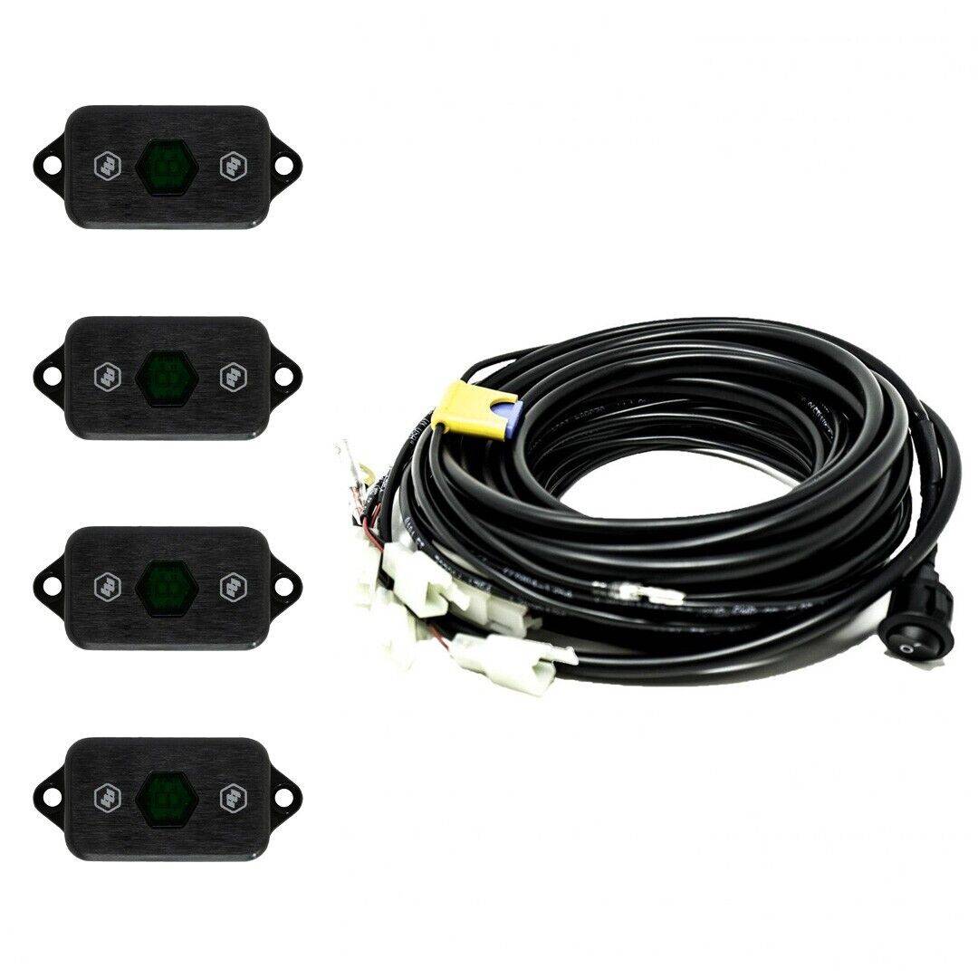 Image of Baja Designs Green LED Universal Rock Light Kit With Harness & 12 Volt Switch