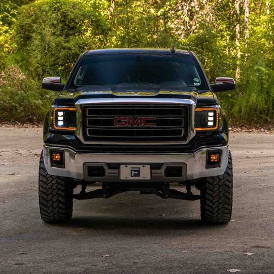 Image of FORM Lighting LED Projector Headlights Amber DRL Pair For 2014-2019 GMC Sierra