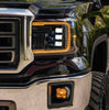 Image of FORM Lighting LED Projector Headlights Amber DRL Pair For 2014-2019 GMC Sierra