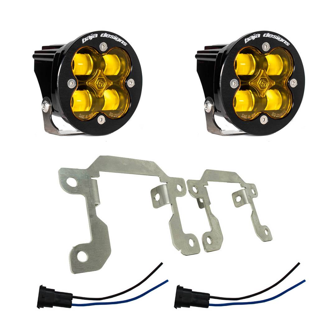 Image of Baja Designs SAE Squadron Amber Fog Pocket Light Kit For 2010-2019 Ford/Subaru