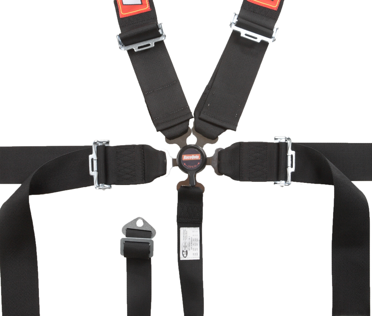 Image of RaceQuip Camlock 5 Point Harness Set- 3 in. Lap and Shoulder - 2 in. Sub - Black