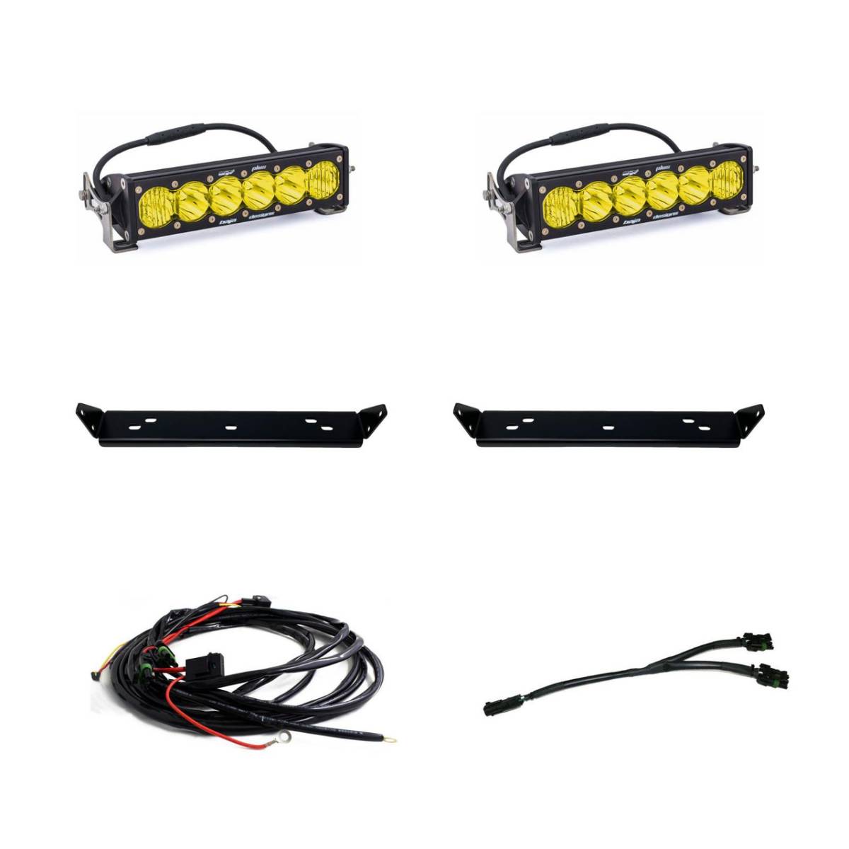 Image of Baja Designs OnX6 10" Amber Dual Grille Light Bar Kit For 21-24 Ford F150/Raptor