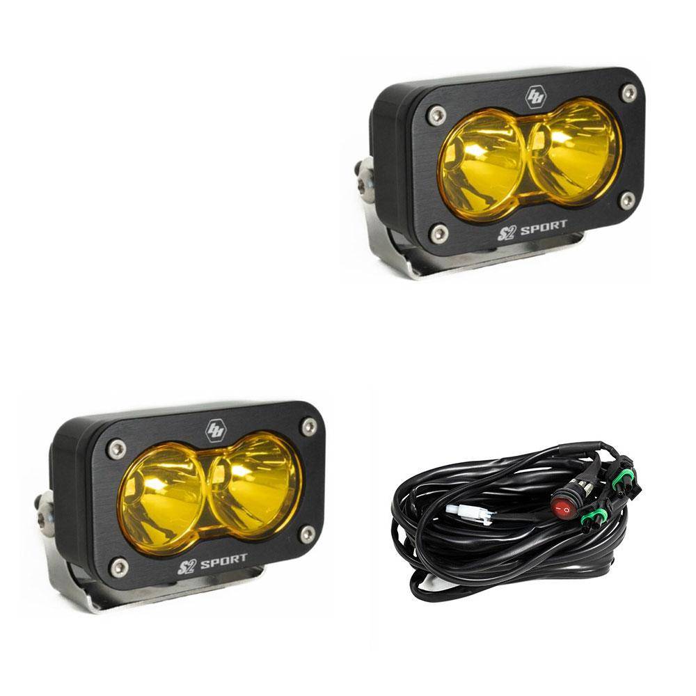 Image of Baja Designs S2 Sport Universal Pair Spot LED Lights Amber