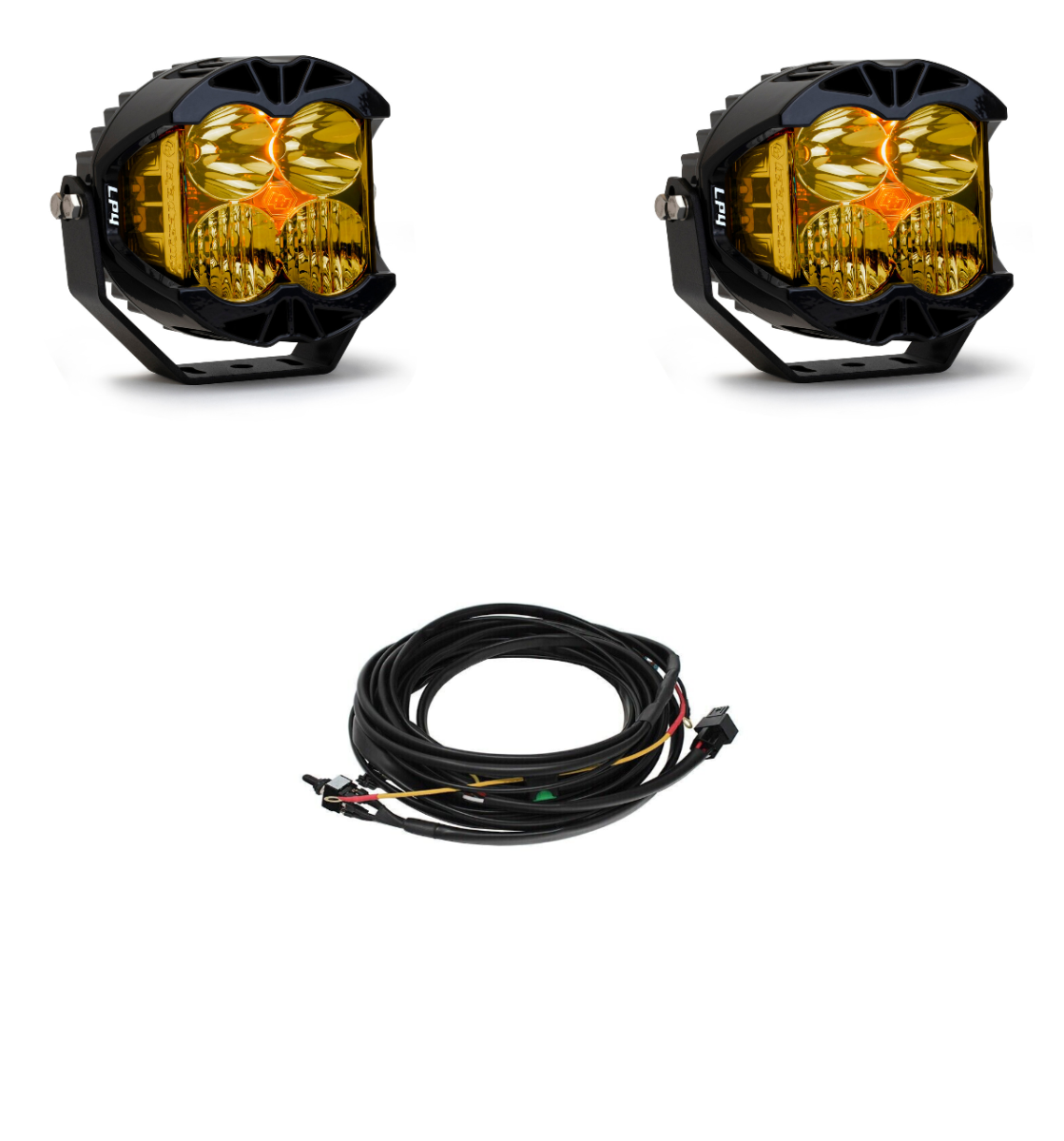 Image of Baja Designs LP4 Pro Universal LED Auxiliary Amber Light Pods/Wire Harness