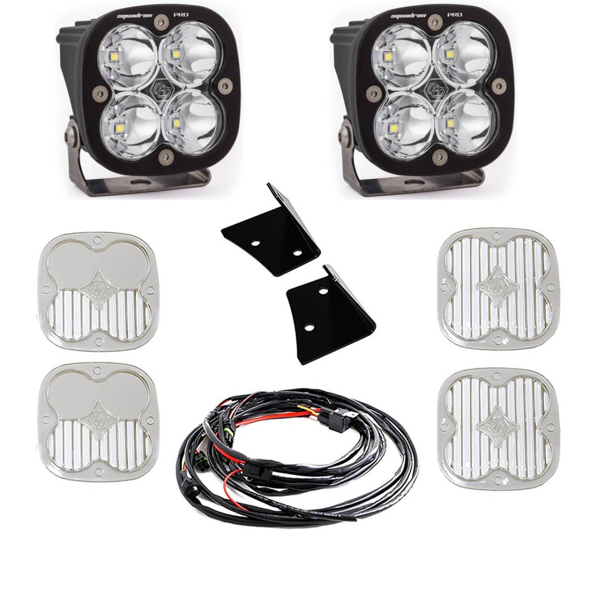 Image of Baja Designs Squadron Pro Spot LED A-Pillar Light Kit For 07-18 Jeep Wrangler JK