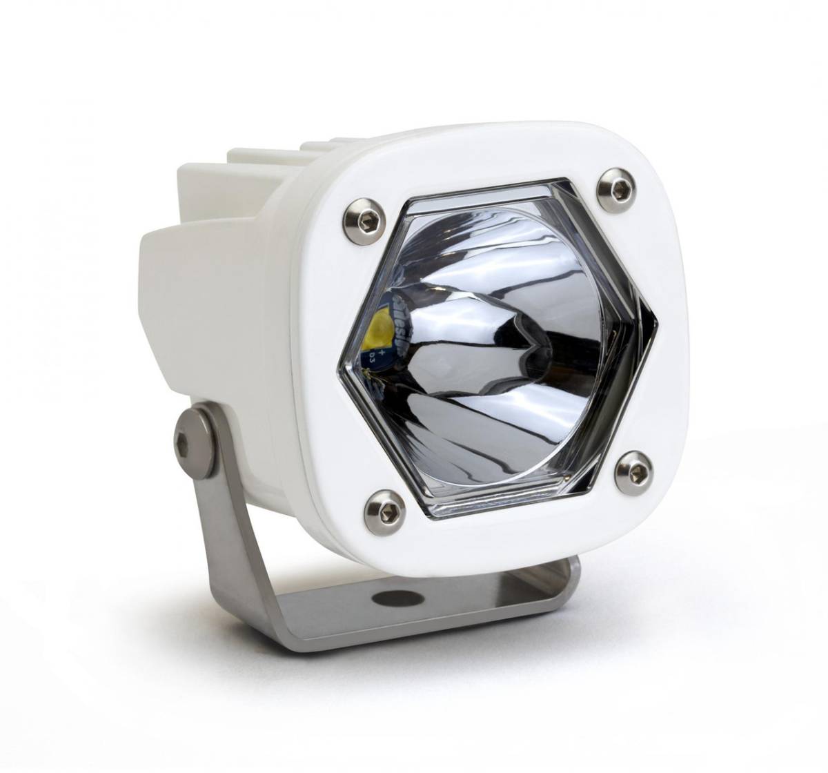 Image of Baja Designs 380001WT White S1 Spot Clear Lens LED Light W/ Mounting Bracket