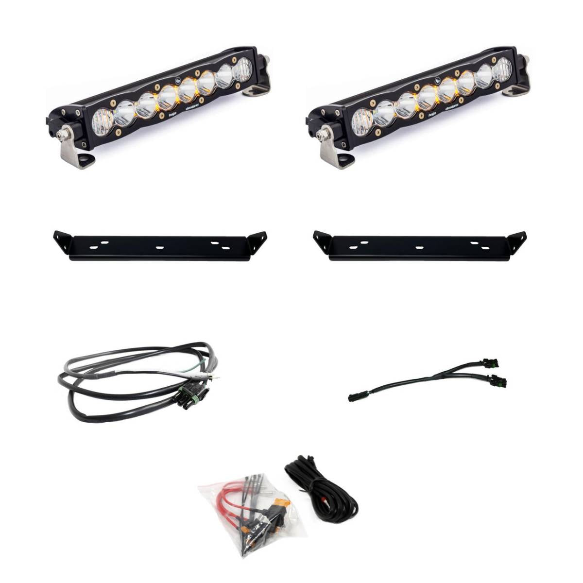 Image of Baja Designs S8 10" Dual LED Grille Light Bar Kit For 21-24 Ford F-150 Raptor