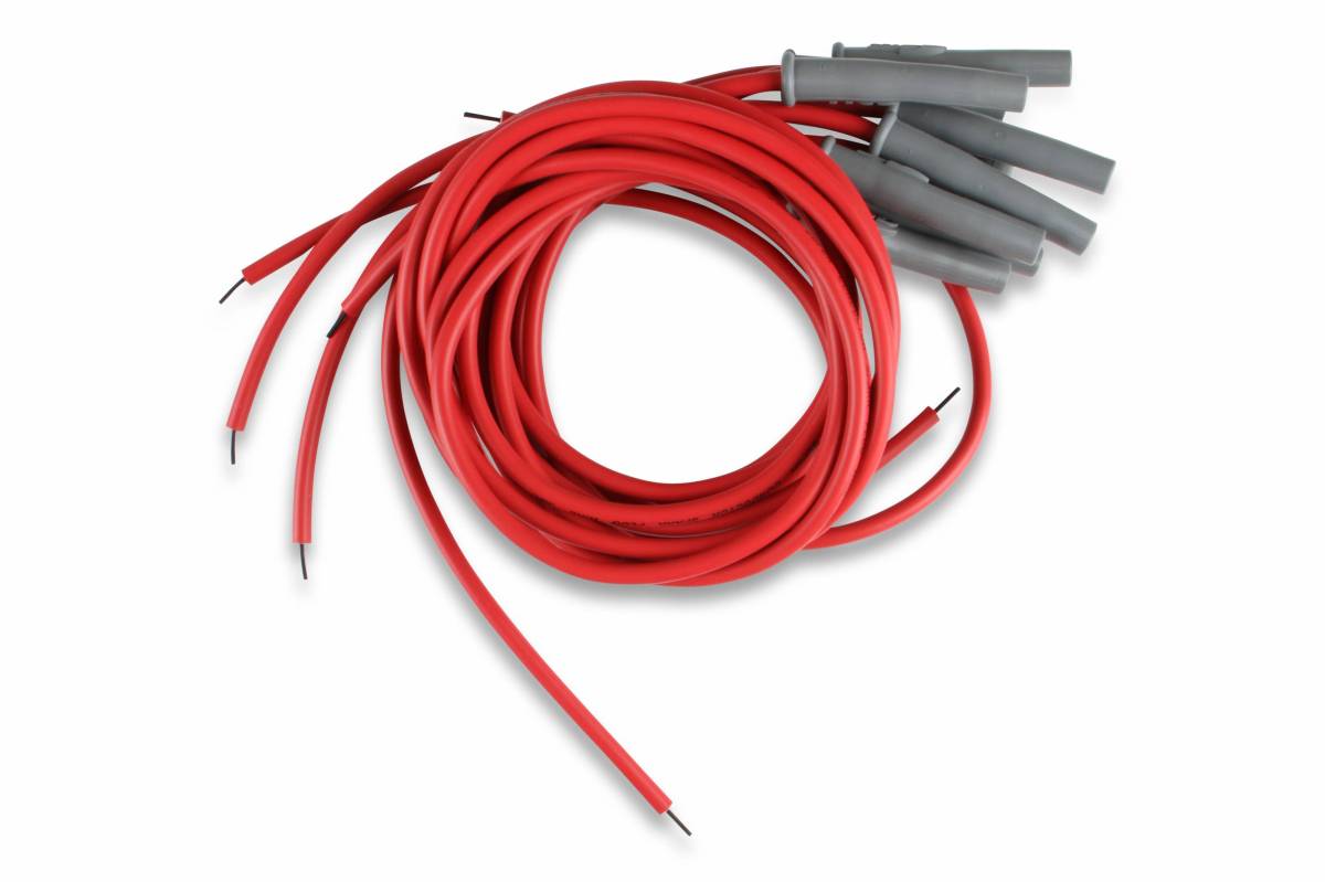 Image of MSD Super Conductor Spark Plug Wire Set, 8 Cyl Multi-Angle Plug, Socket/Hei - Red