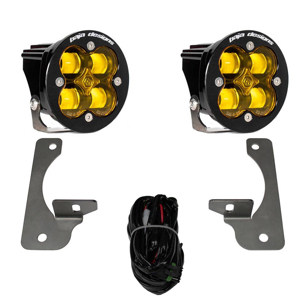 Image of Baja Designs Squadron-R SAE Amber Fog Light Kit For 2007-2009 Jeep Wrangler JK