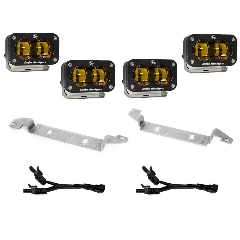 Image of Baja Designs S2 SAE OEM Amber Fog Light Replacement Kit For 22-24 Toyota Tundra