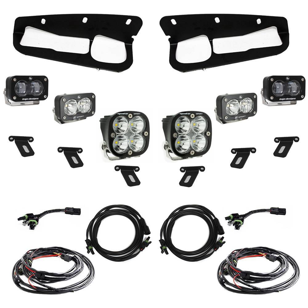 Image of Baja Designs S2 SAE Sportsman Clear/LED Fog Light Kit For 2017-2020 Ford Bronco