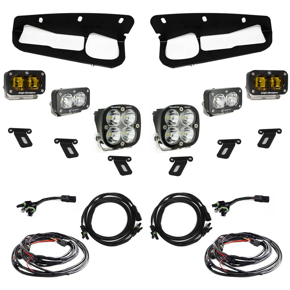 Image of Baja Designs S2 SAE Sportsman LED Fog Pocket Light Kit For 2017-2020 Ford Bronco