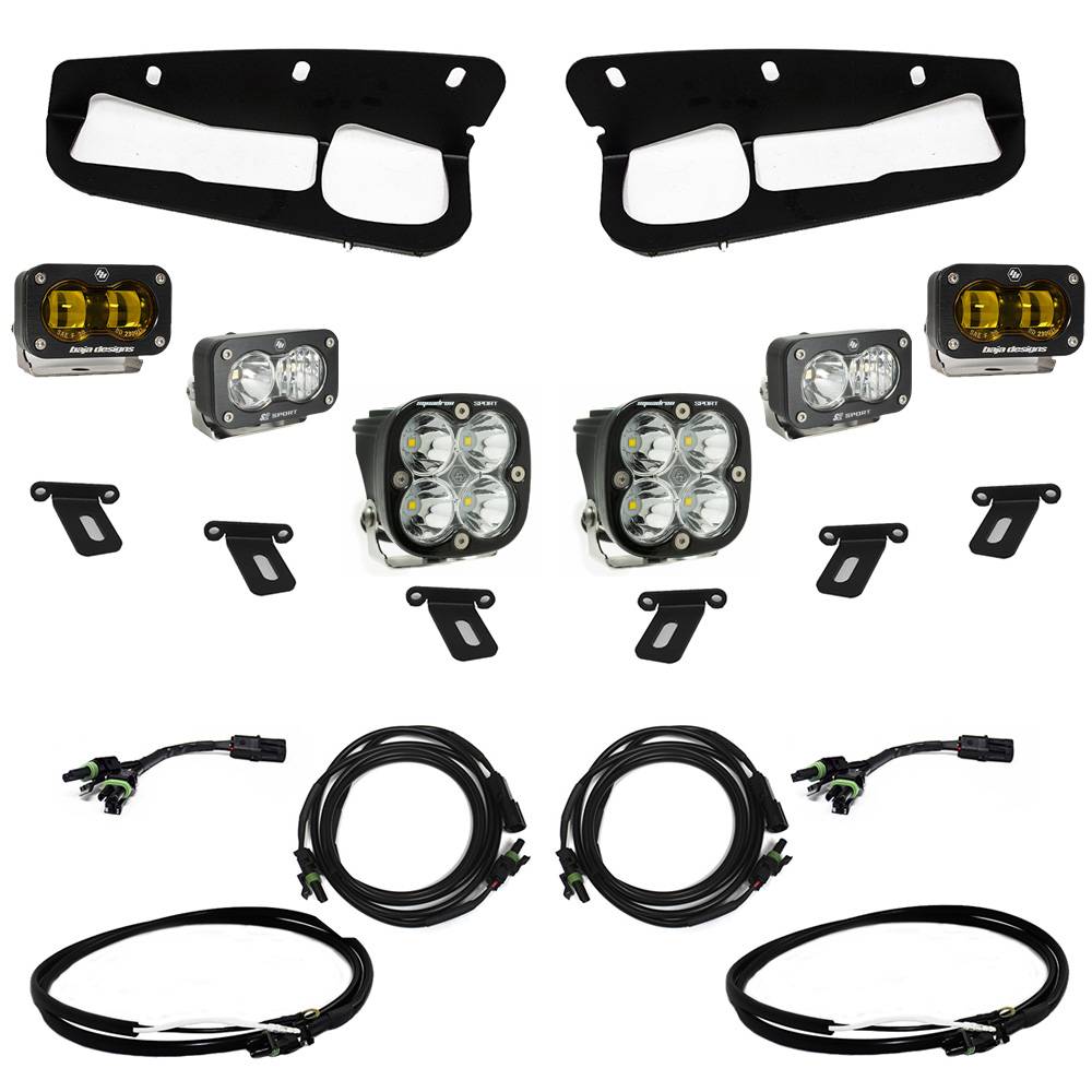Image of Baja Designs S2 SAE Sportsman LED Fog Pocket Light Kit For 2017-2020 Ford Bronco