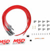 Image of MSD Super Conductor Spark Plug Wire Set, Multi-Angle Plug, Hei Cap - Red