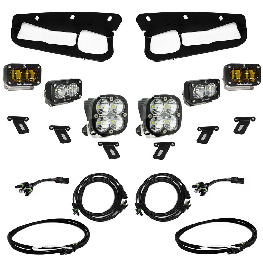 Image of Baja Designs S2 SAE Pro Amber/Clear LED Fog Light Kit For 2021-2024 Ford Bronco
