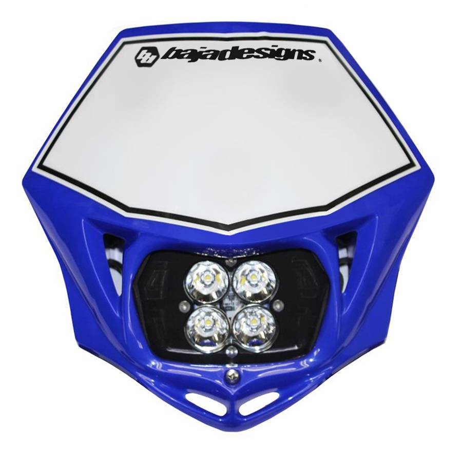 Image of Baja Designs Motorcycle Squadron Pro (A/C) Headlight Kit W/ Shell - Blue - Spot